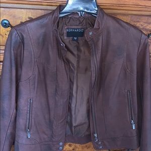 Bernardo faux leather bomber jacket